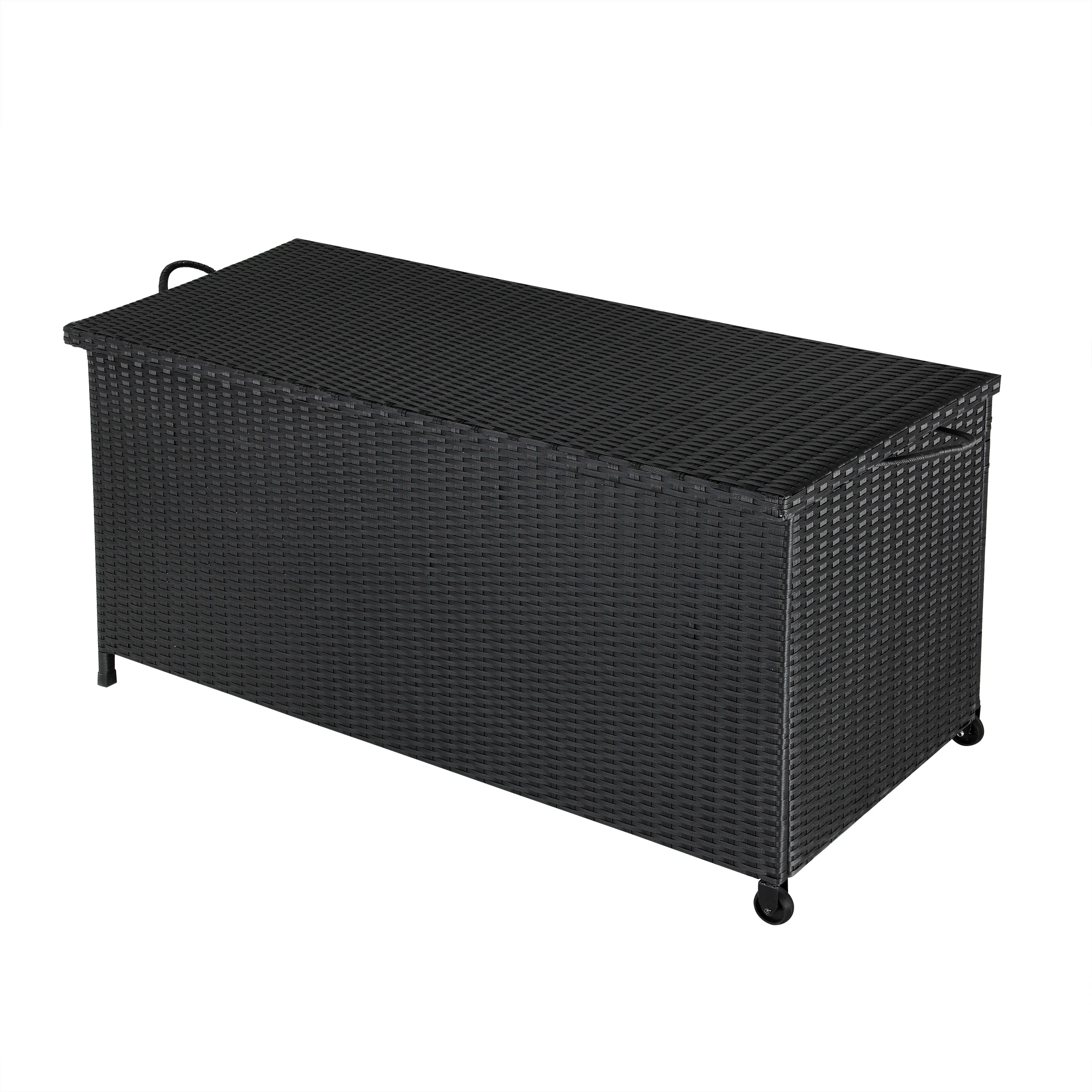 Kussenbox / Opbergbox – Polyrotan – 117x53x60cm – Incl. 2 Wielen