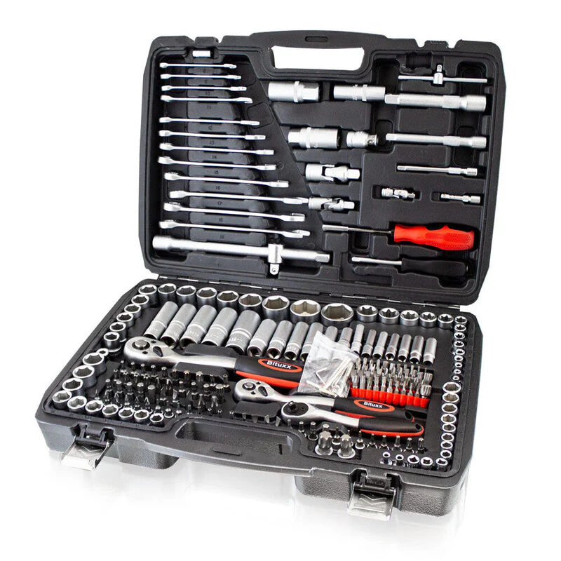 Doppen- en bitset – Incl. ratels / steeksleutels – 215-delig