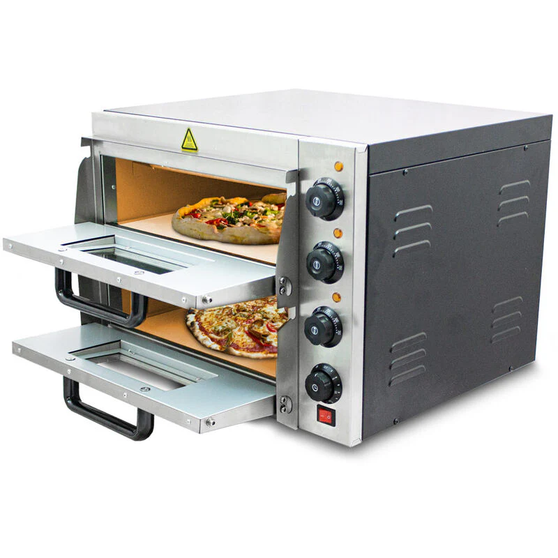 Pizzaoven / Pizzamaker – Dubbele oven – Elektrisch – 3000 watt