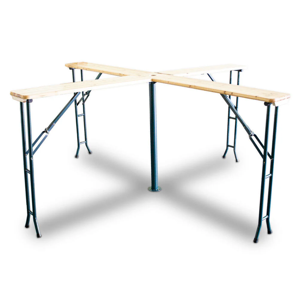 Inklapbare houten biertafel – Kruisvormig – 241 cm