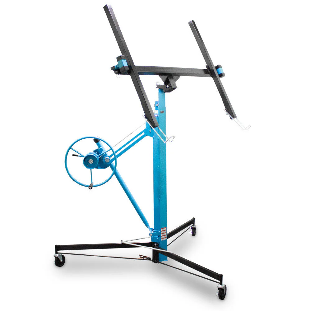 Platenlift / Gipsplaatlift – Blauw – 140 x 140 x 144 cm – Kunststof Wielen