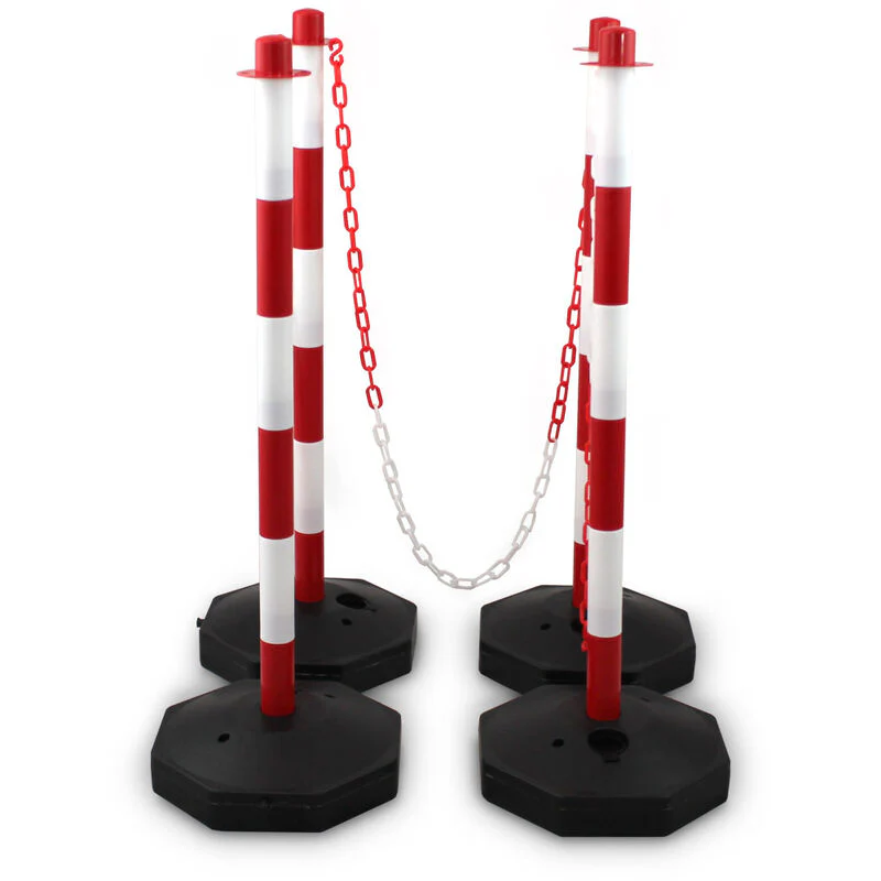 Kettingpaal – Afzetpaal – 4 stuks – Incl. 3x 1,50m ketting