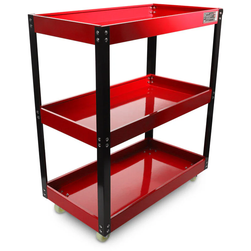 Werkplaatswagen / Gereedschapswagen / Rolwagen – 3 niveaus – Rood