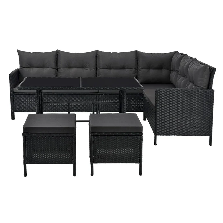 Loungeset Manacor – Zwart – Incl. Kussens