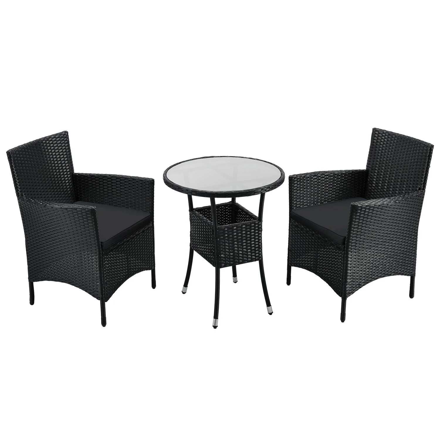Balkonset polyrotan – Bayamo – 3 delig -Zwart