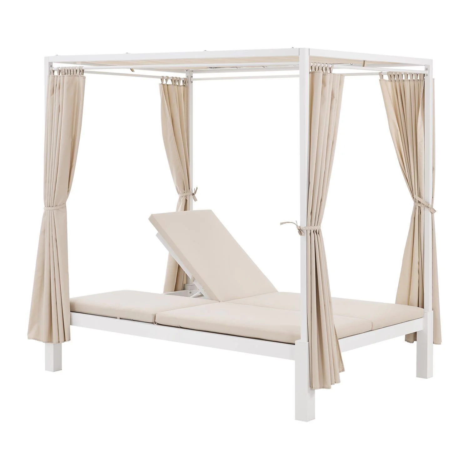 Dubbel Ligbed / Loungebed Kreta – Beige / Wit