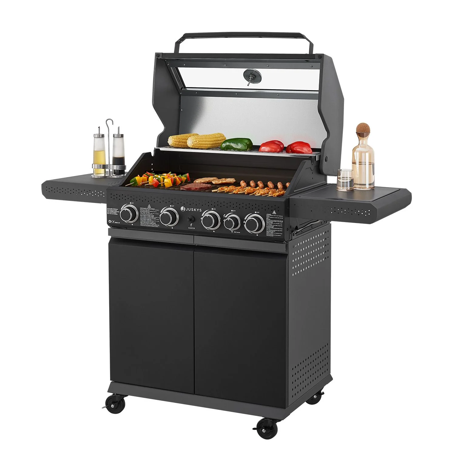 Barbecue / Gasgrill / BBQ Savannah – 4 + 1 Brander – 14,5 kW – Staal
