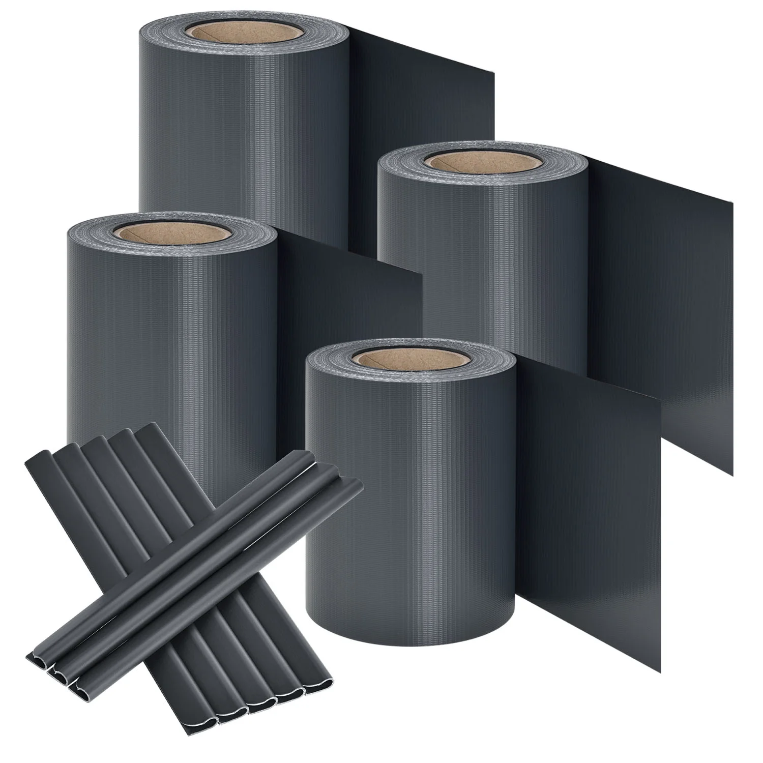 PVC Privacystrips – 4 stuks – Antraciet