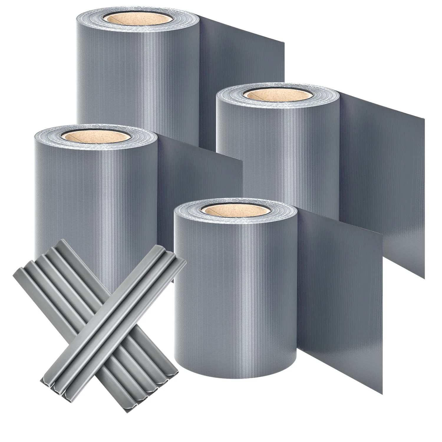 PVC Privacystrips – 4 stuks – Lichtgrijs