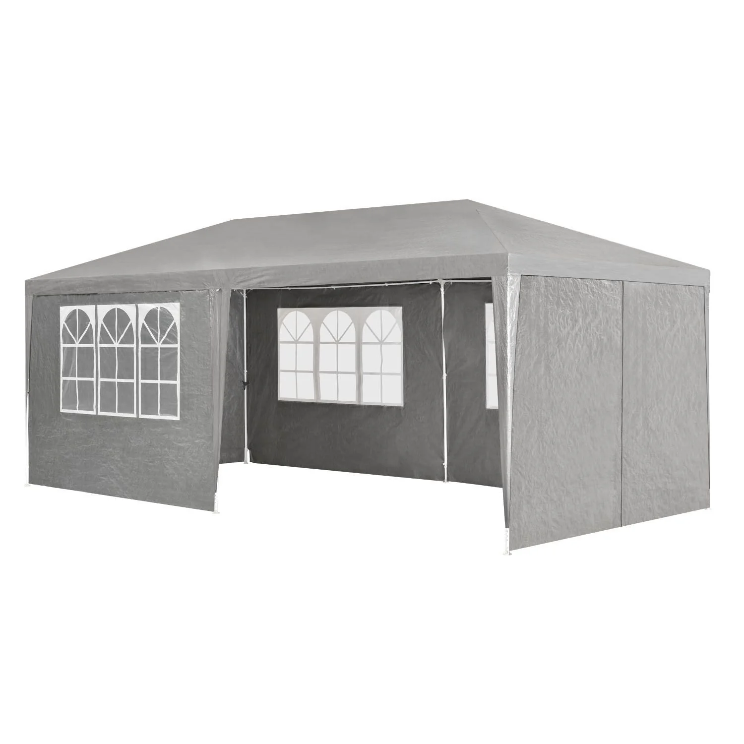 Partytent met zijwanden 3×6 m – Donkergrijs