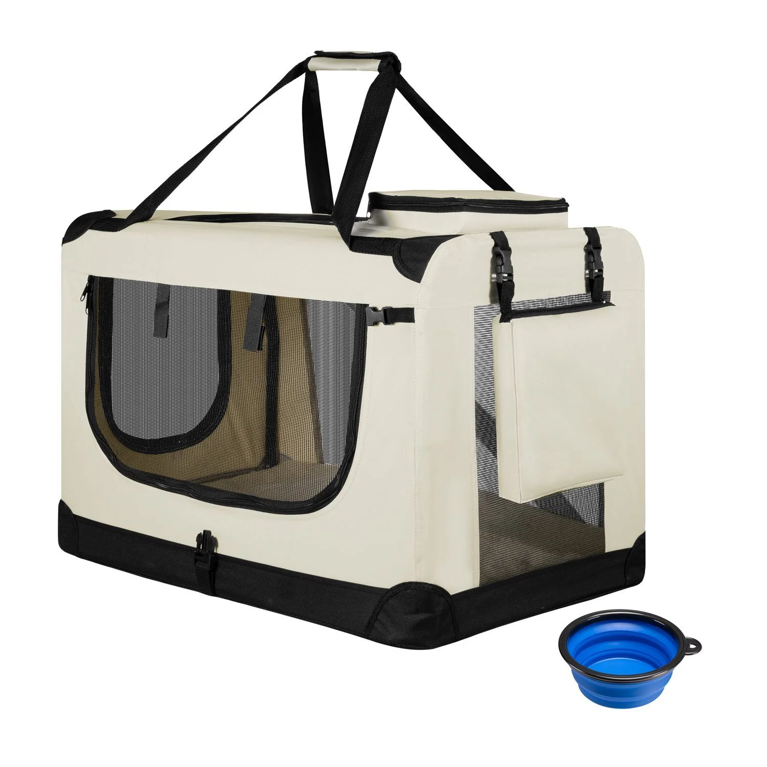 Vouwbare Hondentransportbox / Bench Lassie S – Beige – 34x50x36 cm