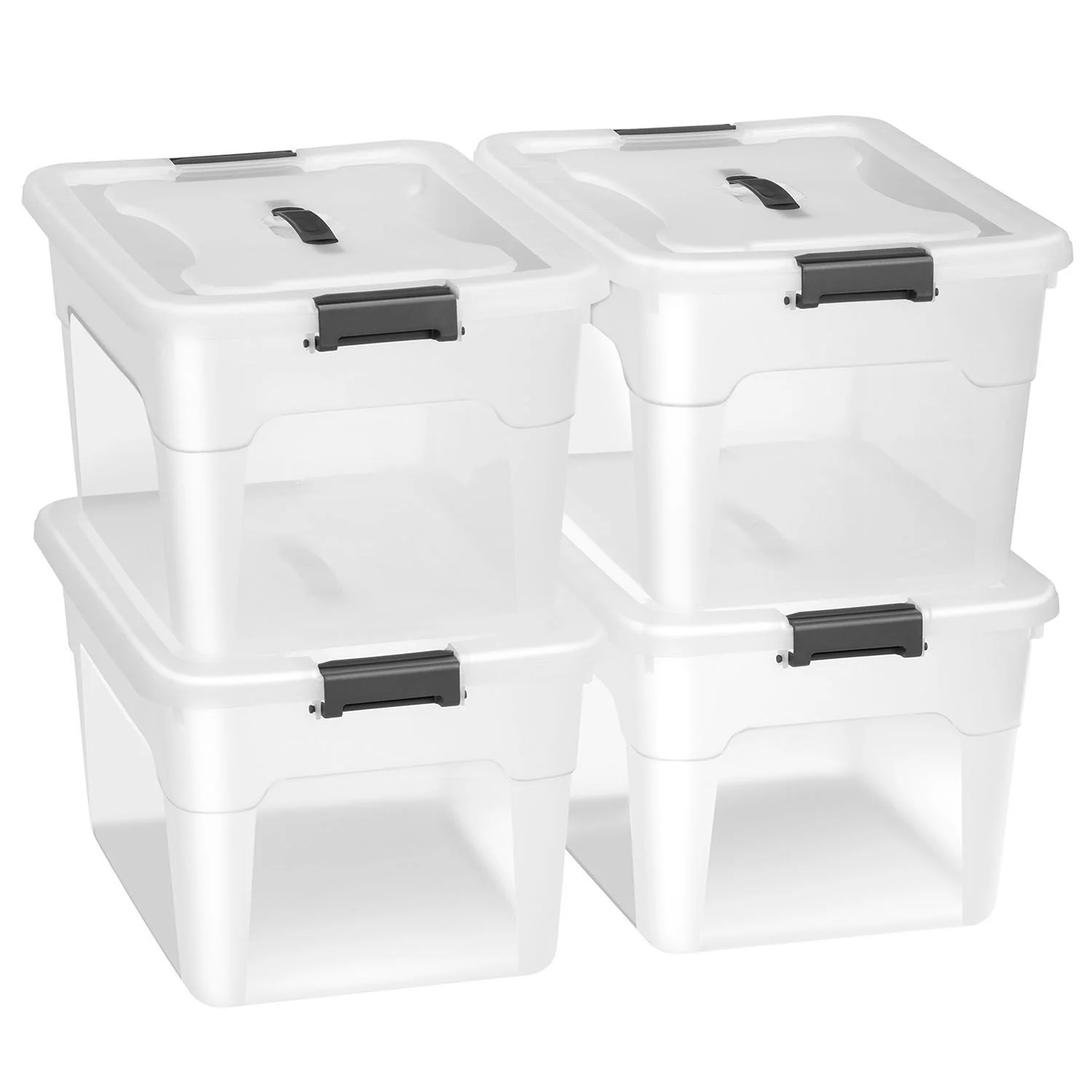 Opbergdoos / Opslagbox 30 L – Kunststof – 4-Delig – Incl. Deksel