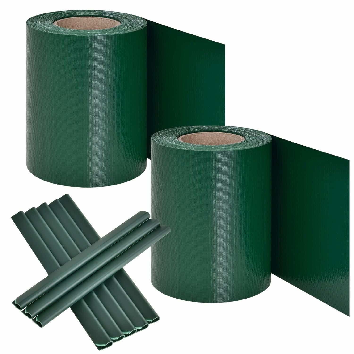 PVC Privacystrips – 2 stuks – 35 meter – Groen – Incl. Bevestigingsklemmen