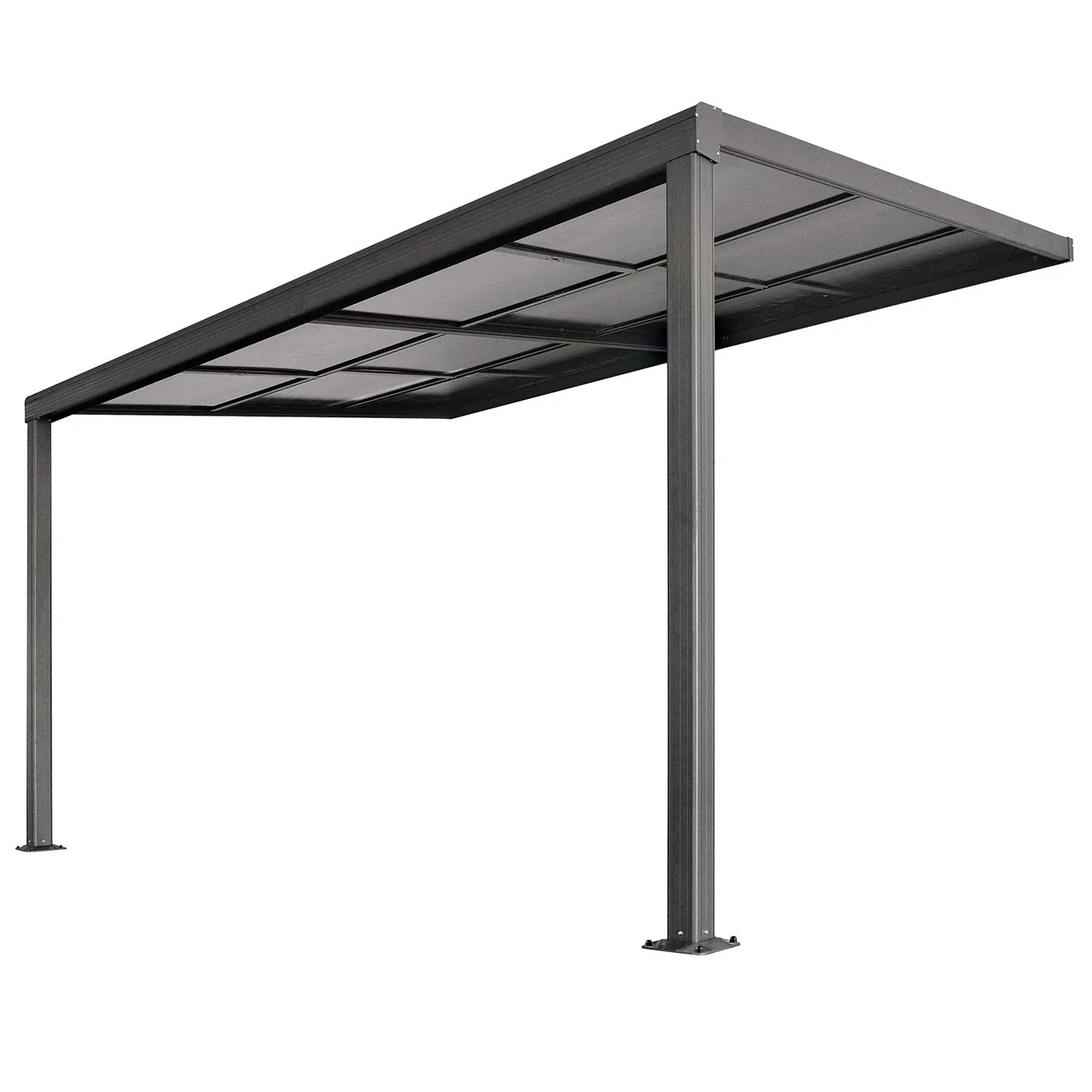 Aluminium Terrasoverkapping Jakarta – 3 x 4 m – Grijs – Schuifdak