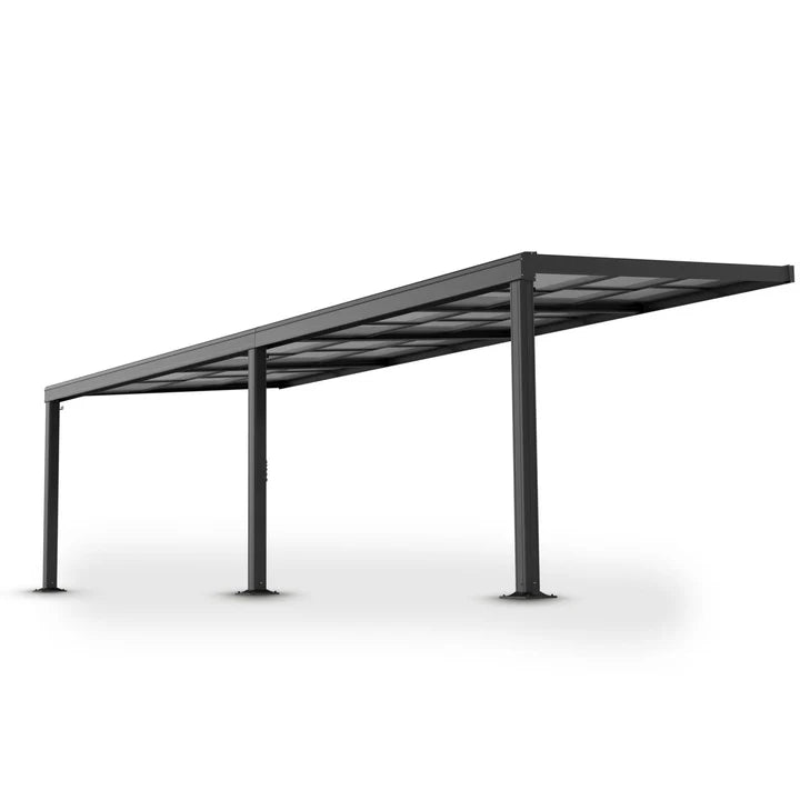 Aluminium Terrasoverkapping Jakarta – 6 x 3 m – Grijs – Schuifdak