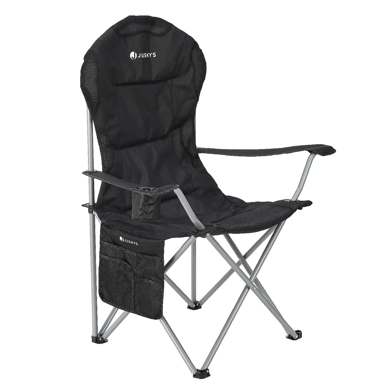 Inklapbare Campingstoel / Vouwstoel Lido – Zwart – Incl. Opbergtas