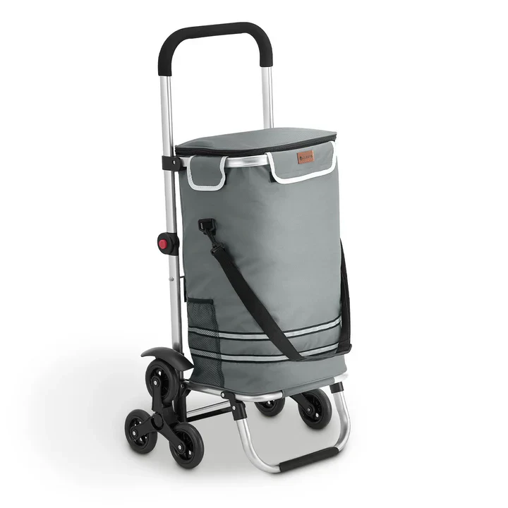 Boodschappentrolley 3in1 – 56L – Voor Trappen – Grijs