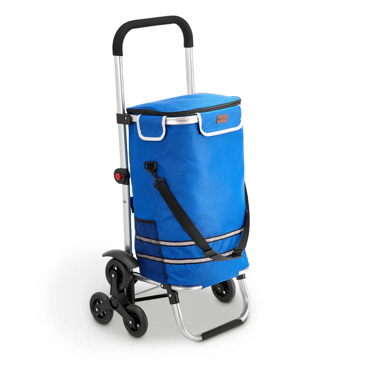 Boodschappentrolley 3in1 – 56L – Voor Trappen – Lichtblauw