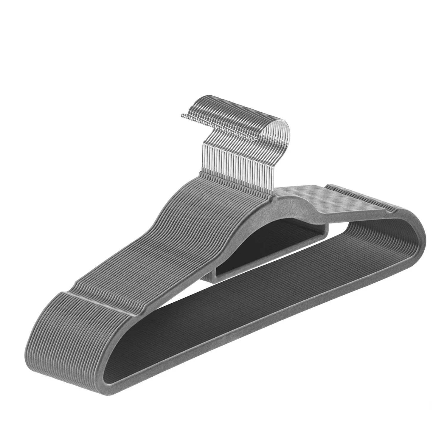 Fluwelen Kleerhangers / Kledinghanger – 30 Stuks – Grijs – Antislip