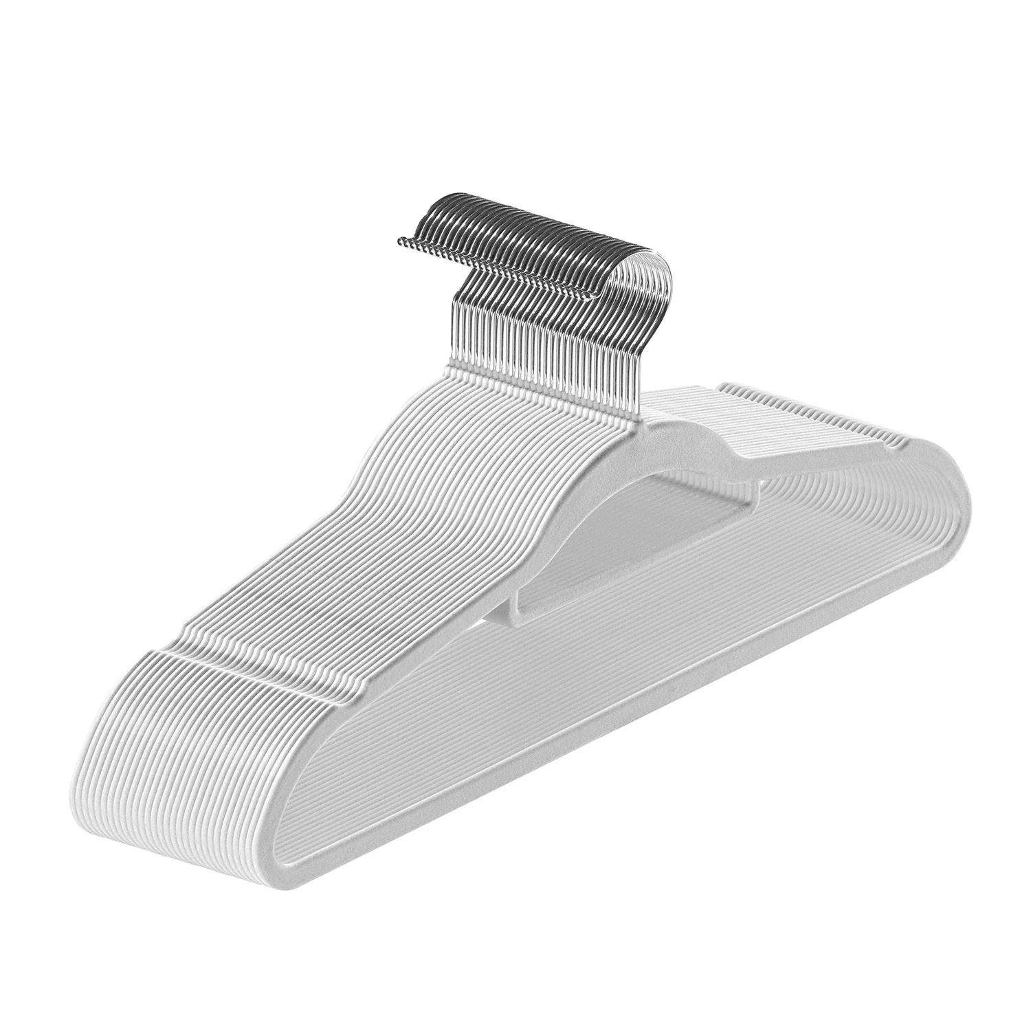 Fluwelen Kleerhangers / Kledinghanger – 30 Stuks – Wit – Antislip