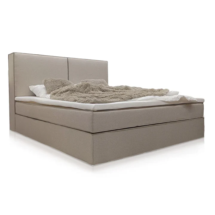 Boxspring Detroit – Chenillestof – Incl. Opbergruimte – Beige