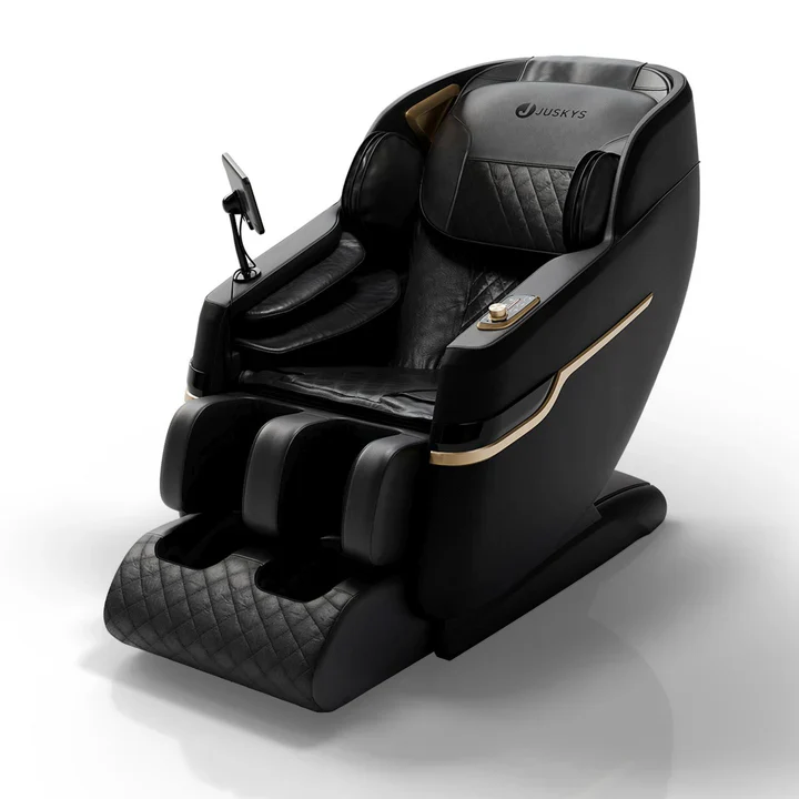 Massagestoel NAXOS – Volledige lichaamsmassagefunctie – Airbagmassagetechnologie – Zwart