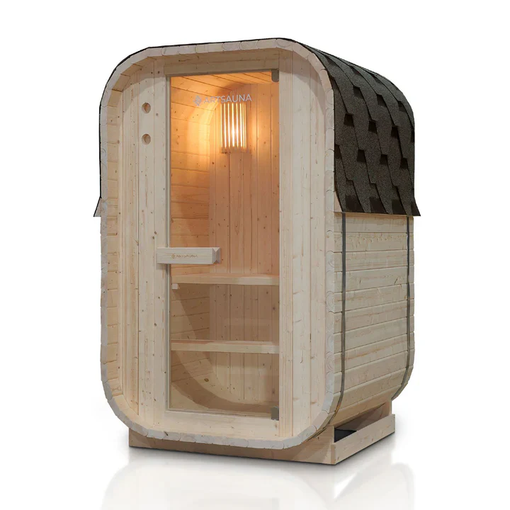 Vierkante Barrelsauna Nolvik – Incl. Toebehoren – 120×128 x194 cm