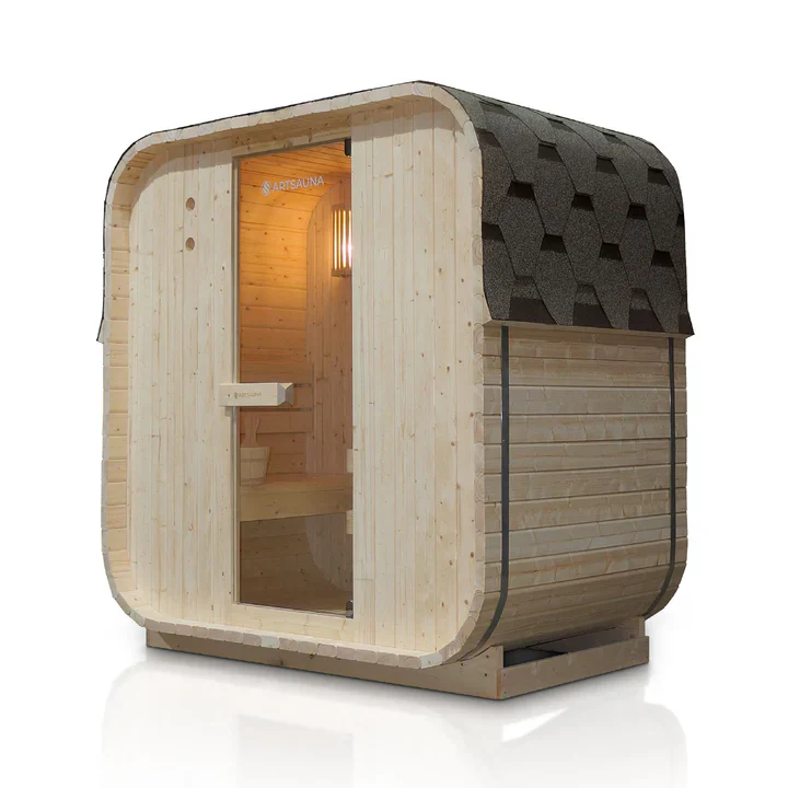 Vierkante Barrelsauna Nolvik – Incl. Toebehoren – 120x185x194 cm