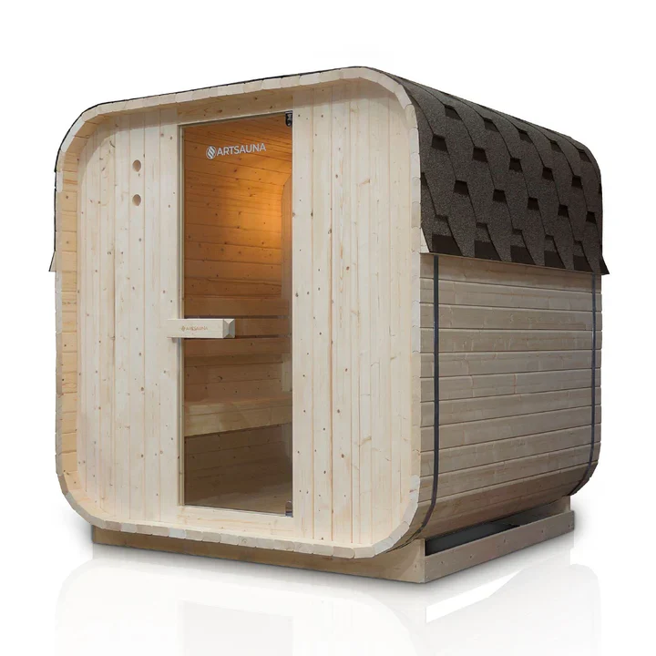 Vierkante Barrelsauna Nolvik – Incl. Toebehoren – 180×185 x194 cm