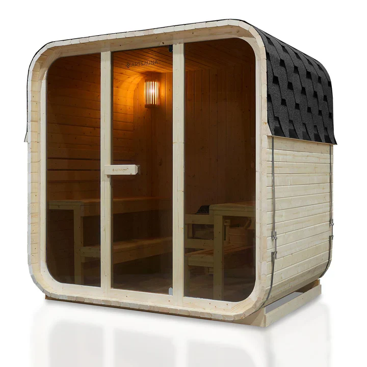 Vierkante Barrelsauna / Sauna Fjora – 6 personen – Incl. accessoires