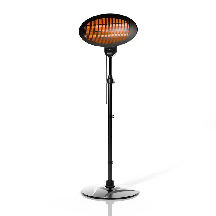 Infraroodstraler / Staande Heater / Terrasverwarmer – 2000W – Zwart