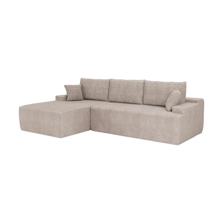Coredo Bank – Corduroy bekleding – Links – Taupe