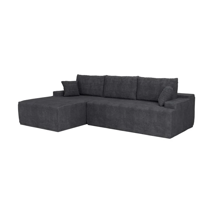 Coredo Bank – Corduroy bekleding – Links – Donkergrijs