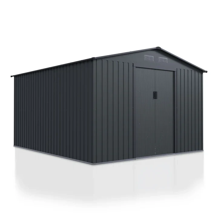 Metalen gereedschapsschuur / Tuinschuur / Berging XXL – Incl. Funderingsframe – Donkergrijs