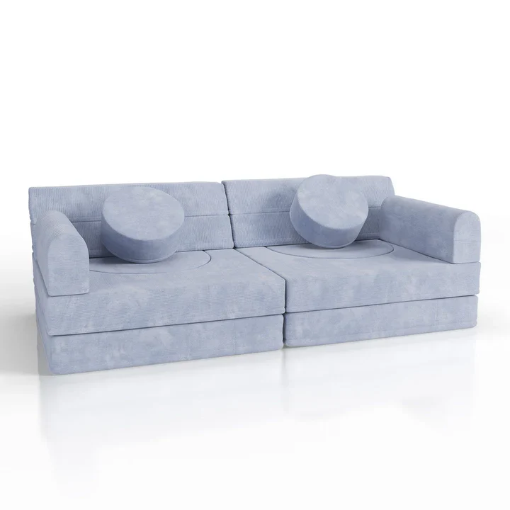 Kinderbank Kayo – Corduroy – Incl. Kussens – Lichtblauw