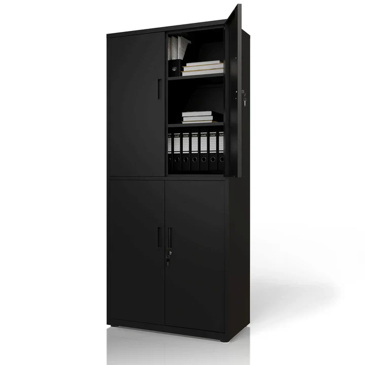 Metalen Archiefkast / Kantoorkast – Incl. slot en 2 sleutels – Zwart