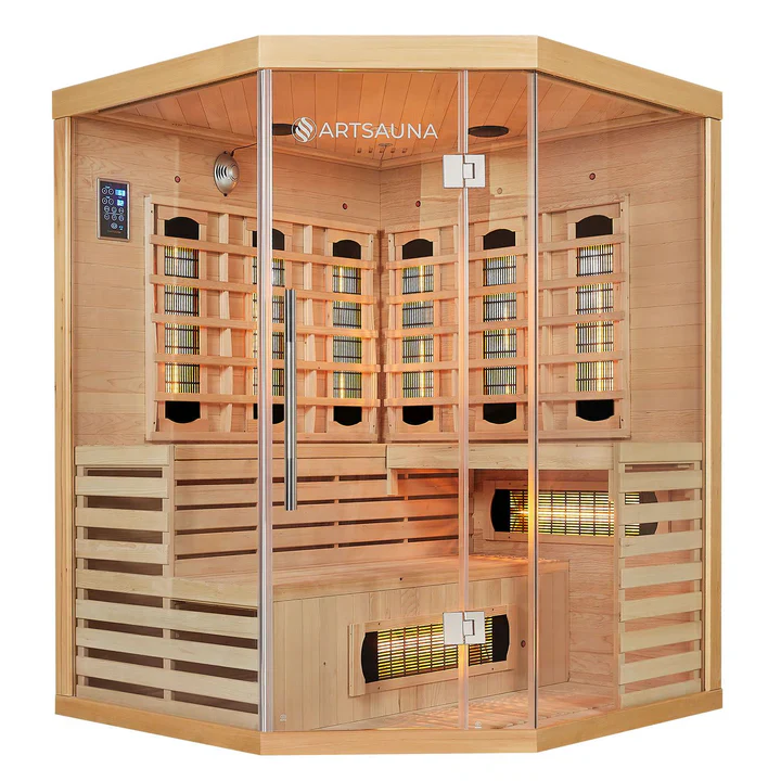 Infraroodcabine Kiruna – 150×150-200cm – Dubbele technologie – 3 personen