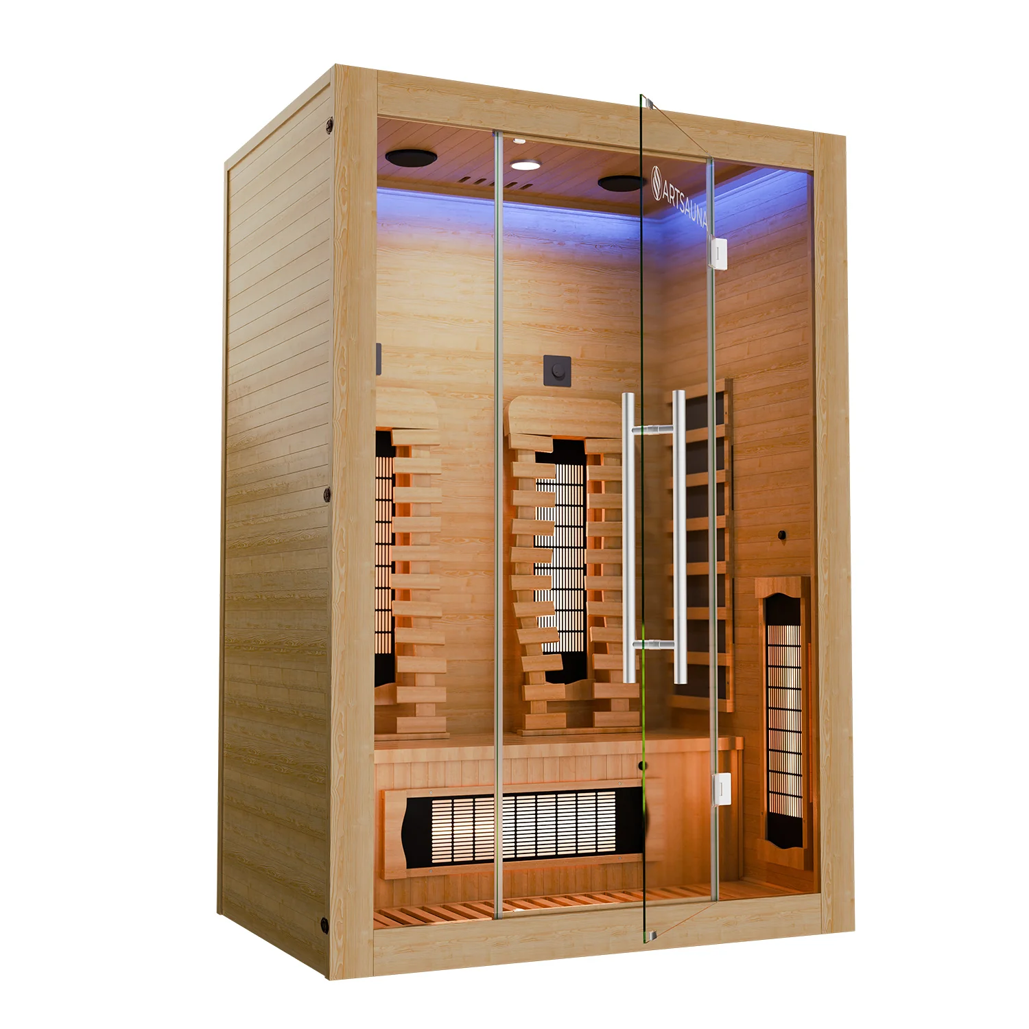Infraroodkabine / Sauna Kiruna 130 Premium – 190 x 130 x 105 cm – Incl. LED & Bluetooth Radio