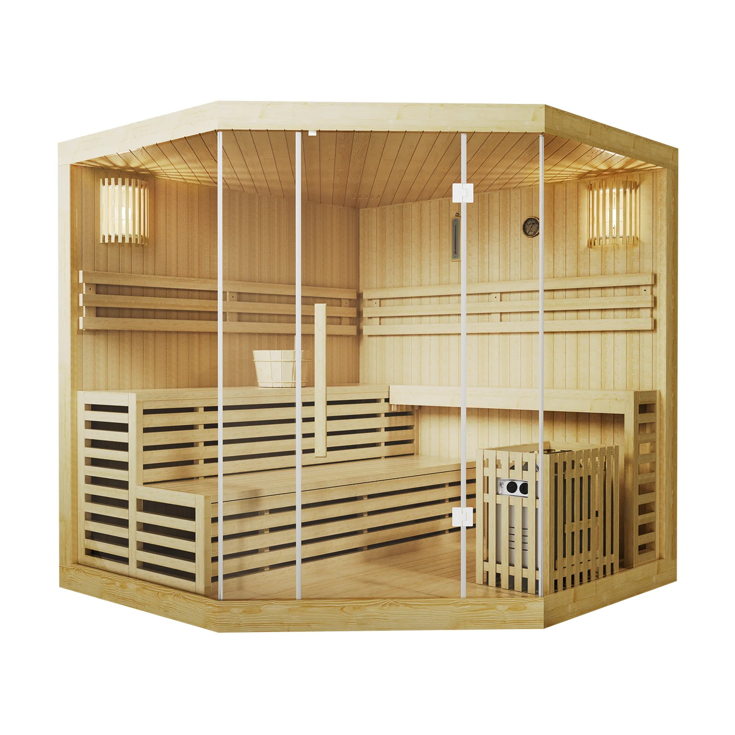 Binnensauna Espoo200 Premium – Finse saunacabine – 200x200x200 cm