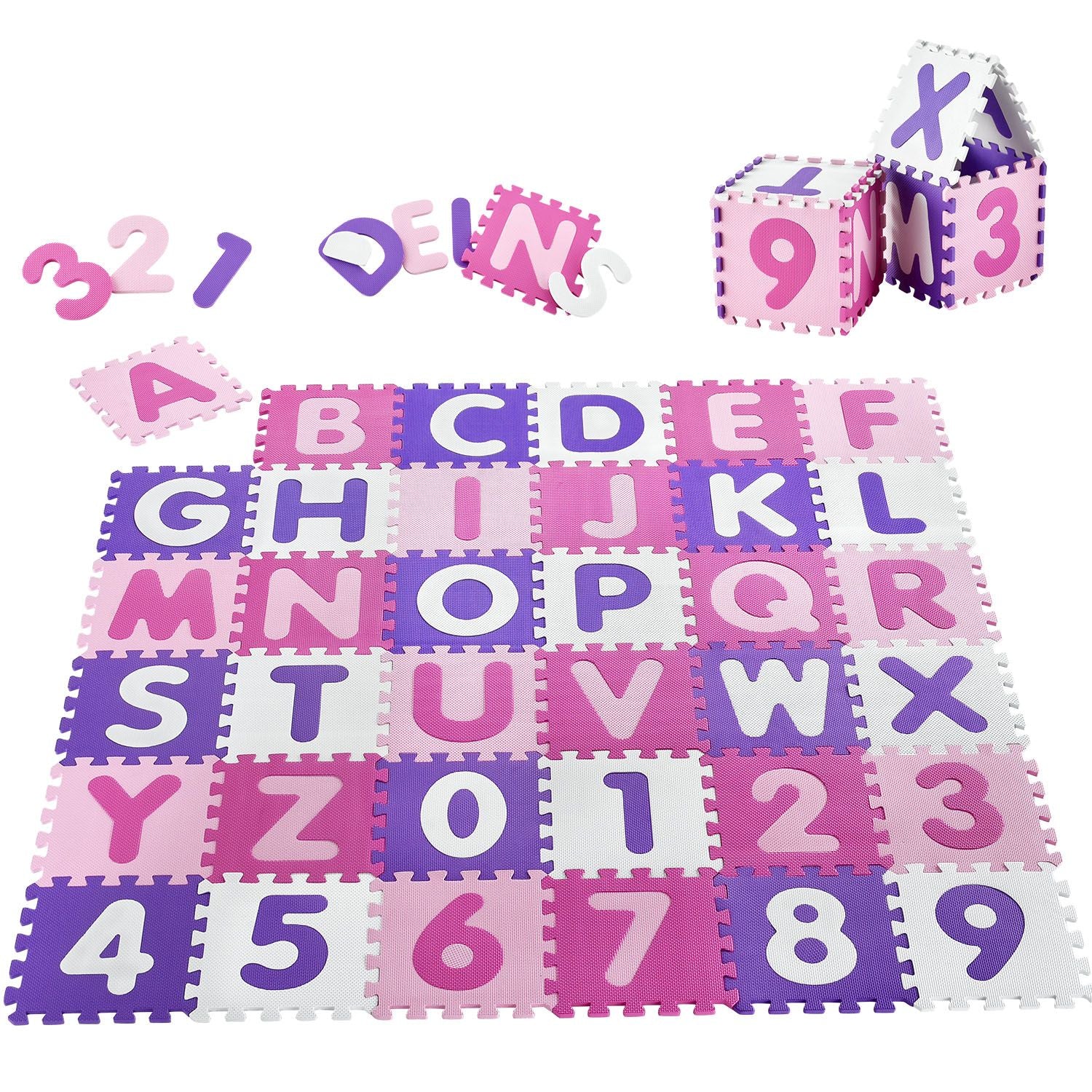 Puzzle mat 1cm dik foam Letters 1.89×1.89 mtr