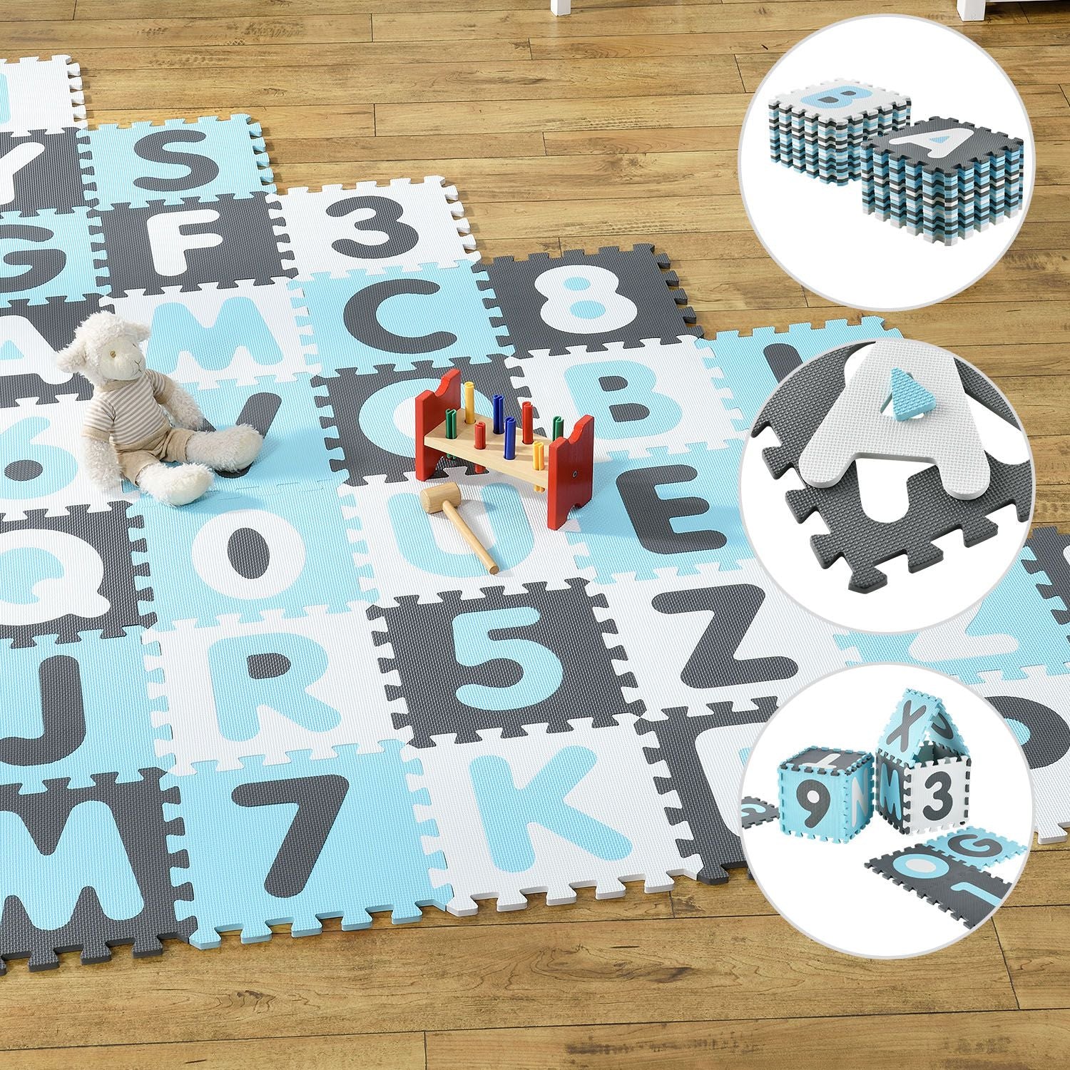 Kinderpuzzelmat – Noah – 36-delig – Bestaande uit letters & cijfers