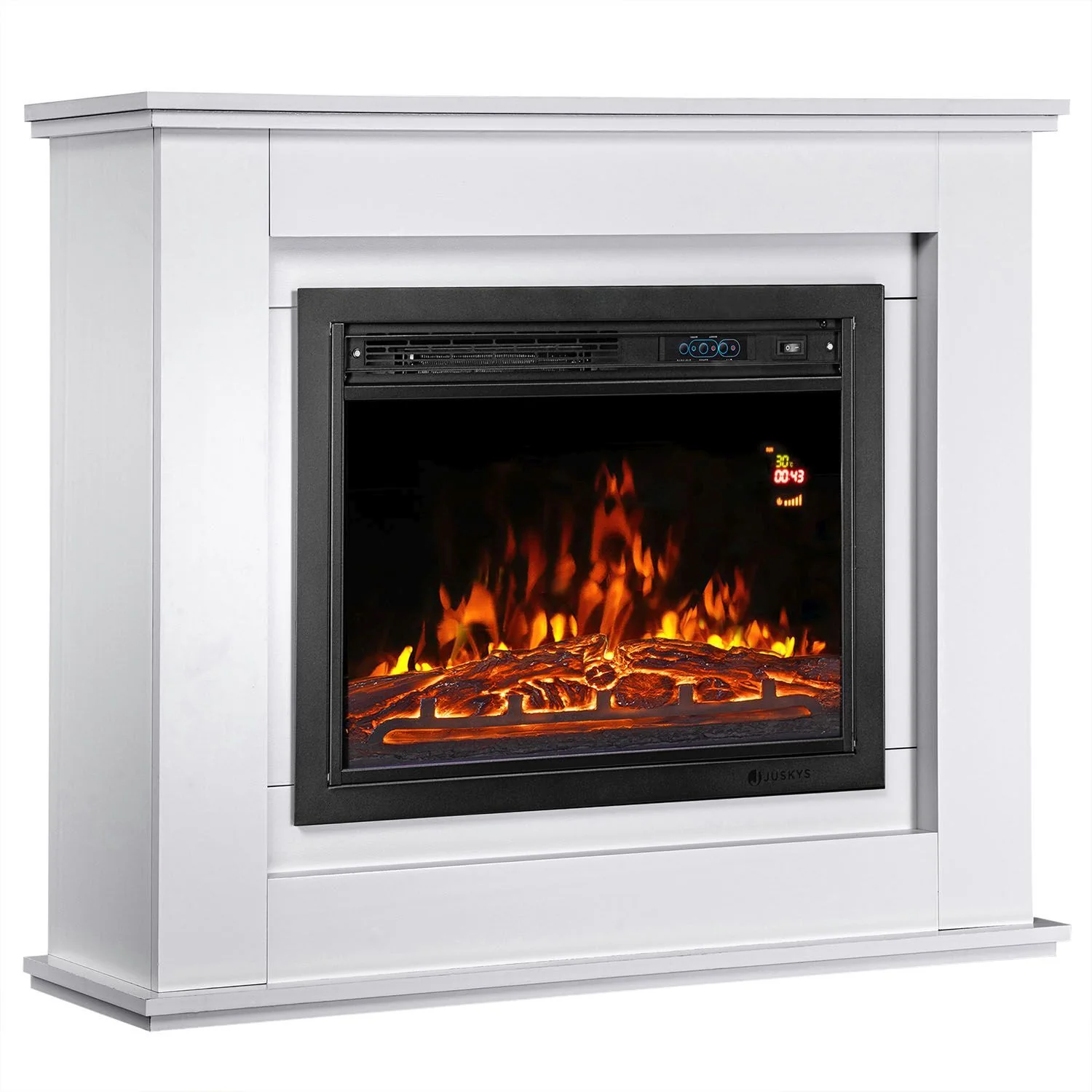 Elektrische kachel – sfeerhaard – Rechthoekig – 2000 Watt – Wit – Vuureffect