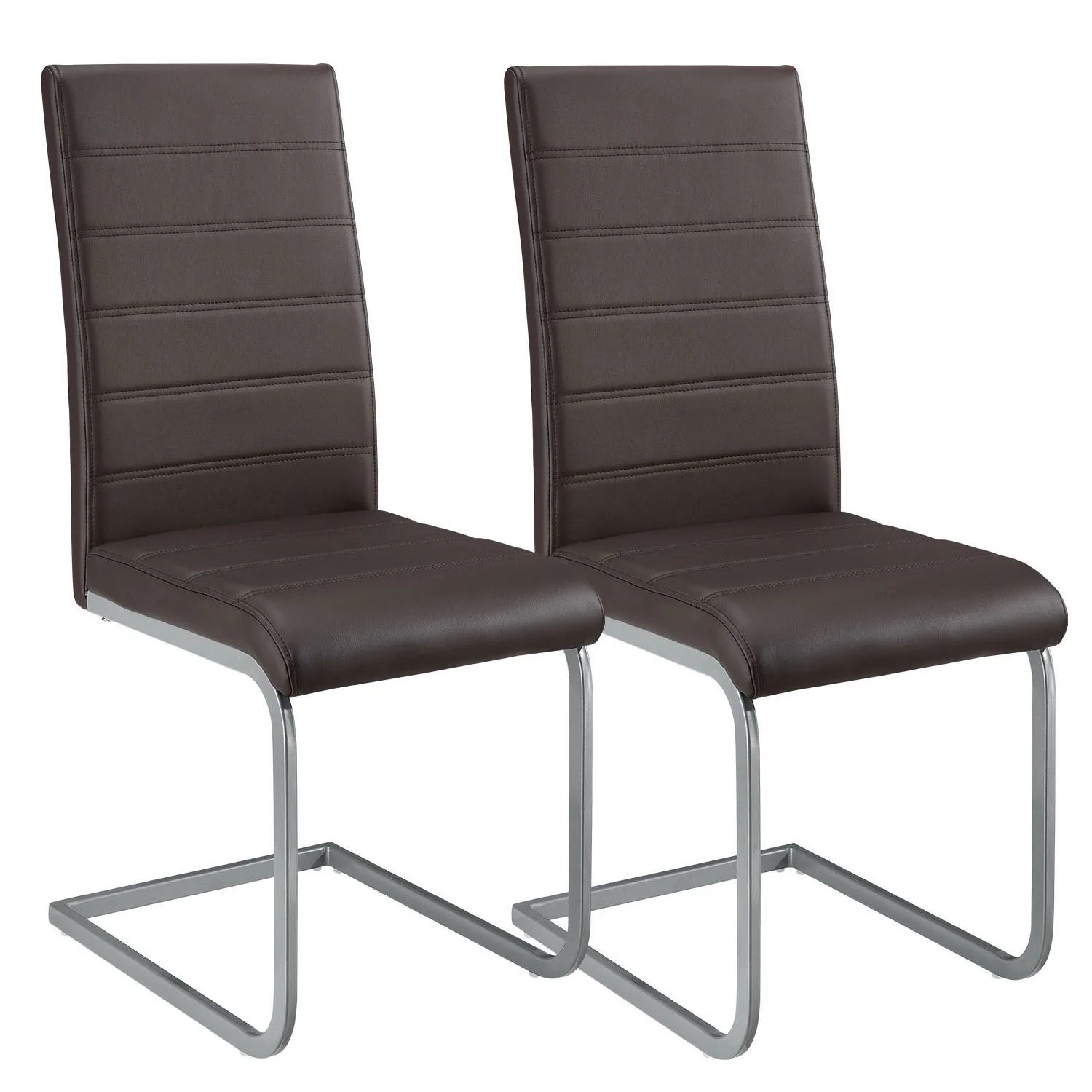 2 Eetkamerstoelen / stoel – Vegas – Kunstleer – Bruin