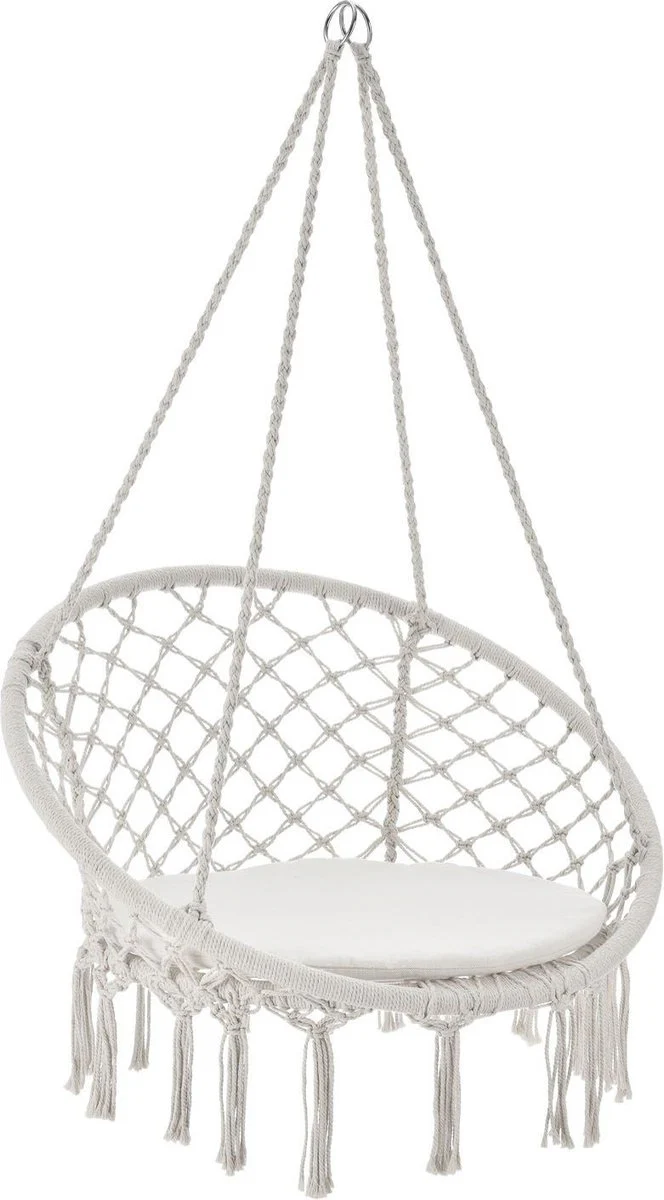 Eenpersoons Hangstoel Cadras – Beige – 105 x 60 cm – Incl. Zitkussen