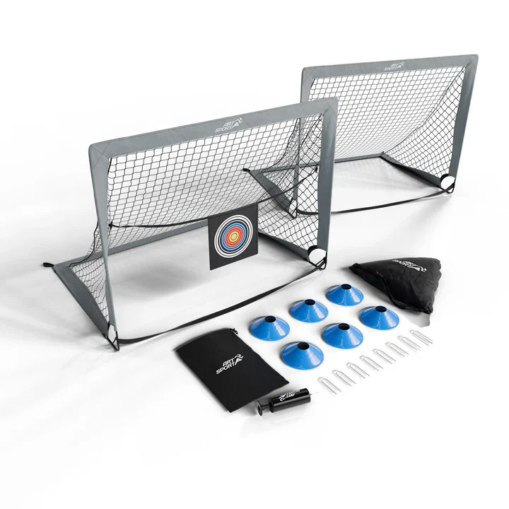 Pop-up Voetbaldoel Goal Master – Set van 2 – Grijs