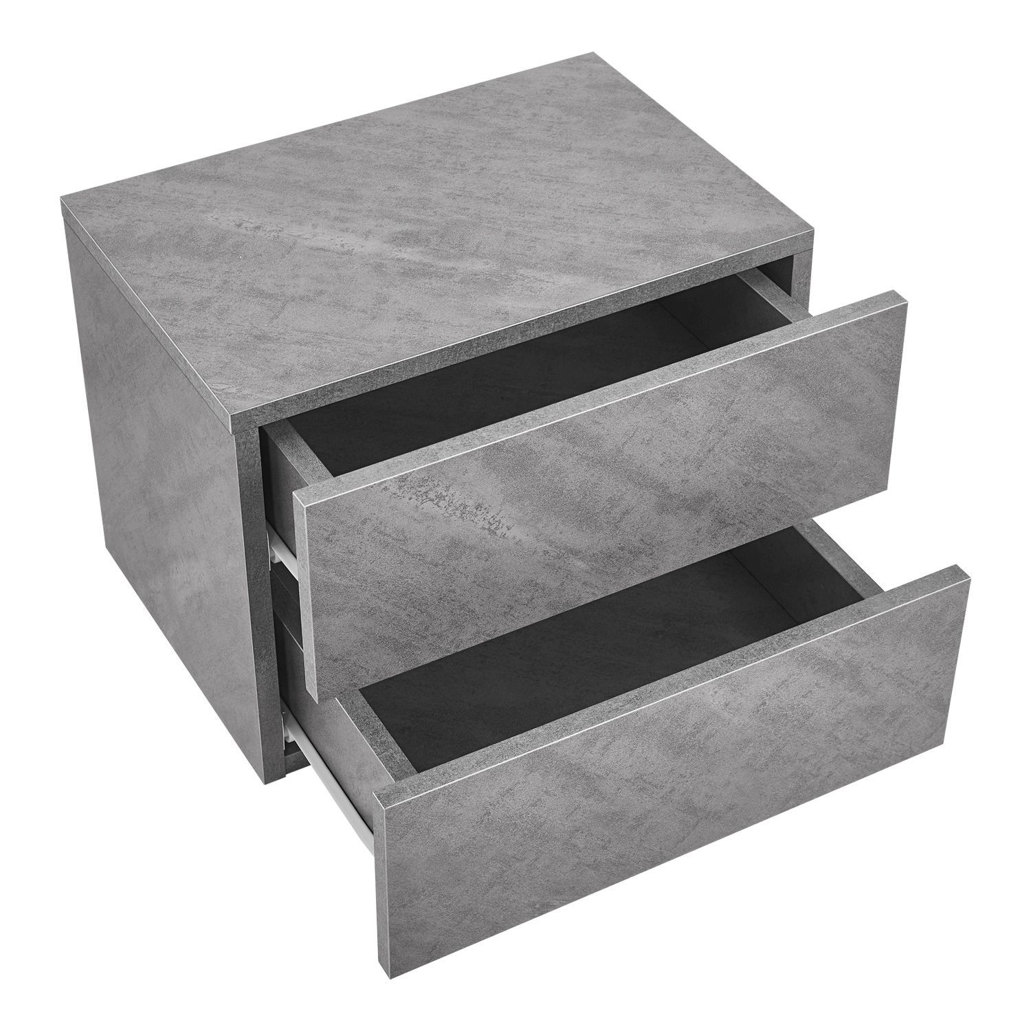 Zwevend Nachtkastje – 40 x 29 x 30 cm – Grijs – 2 Lades