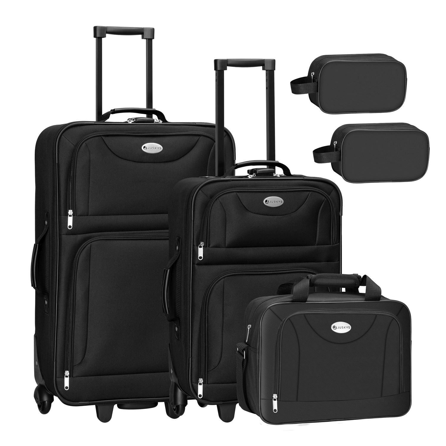 Trolley Reiskofferset / Kofferset Athen – 5-delig – Zwart