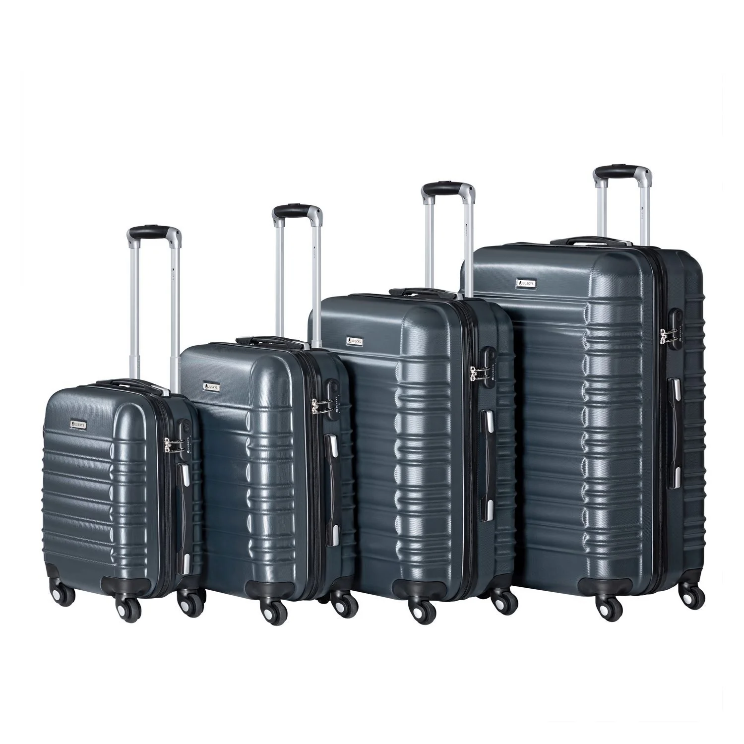 Trolley Reiskofferset / Kofferset Rome – 4-delig – Antraciet – ABS