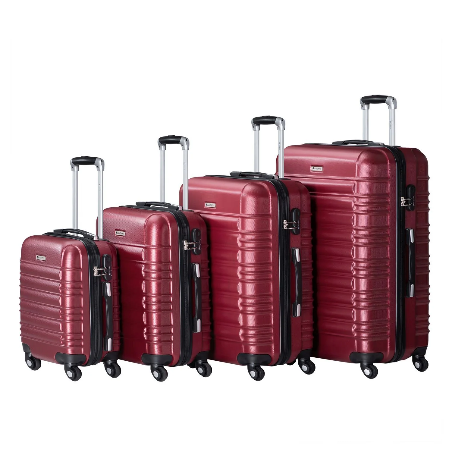 Trolley Reiskofferset / Kofferset Rome – 4-delig – Rood – ABS