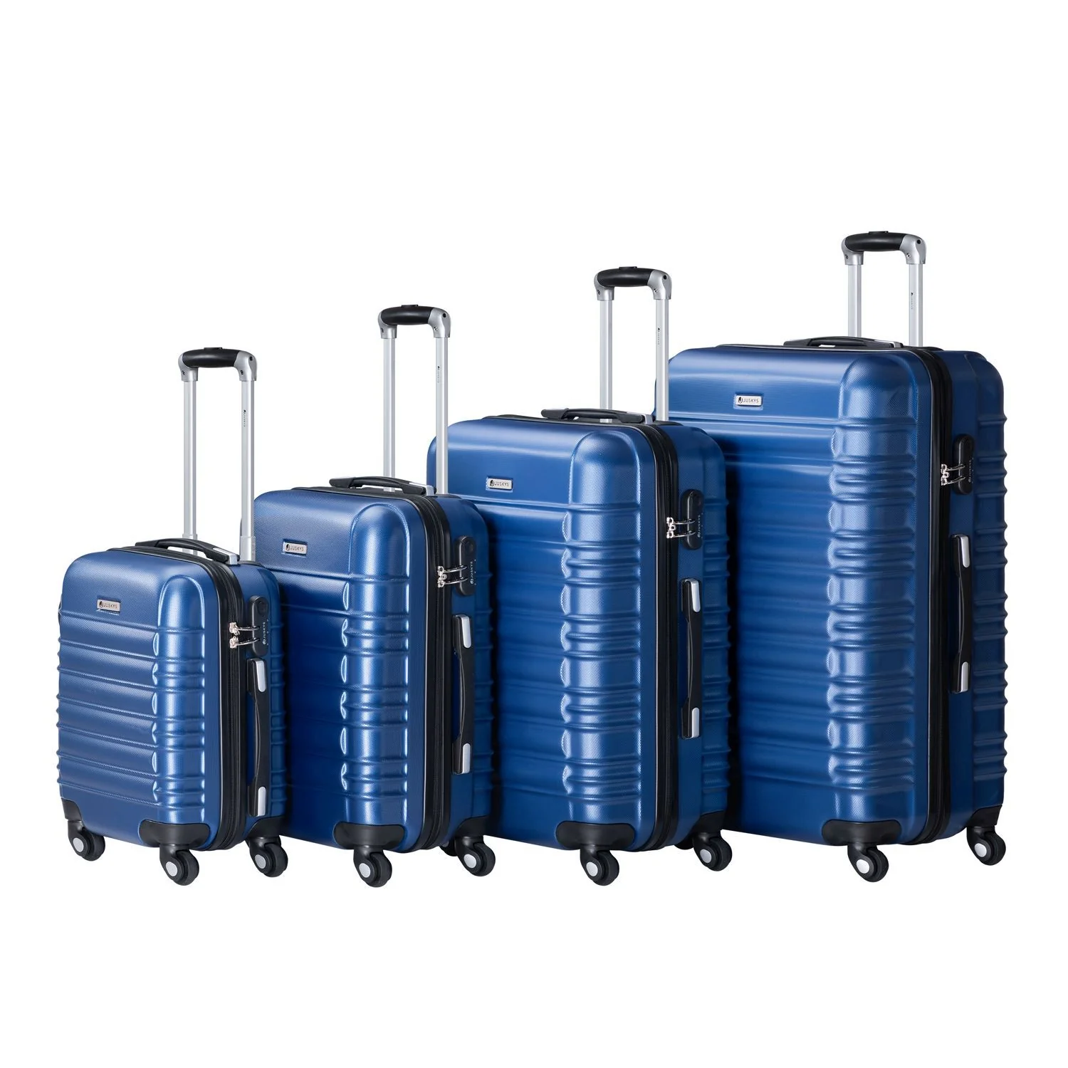 Trolley Reiskofferset / Kofferset Rome – 4-delig – Blauw – ABS